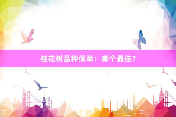 桂花树品种保举：哪个最佳？
